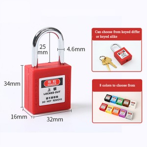 Custom Waterproof Mini Coloured Loto Safety Padlock P25SD4-KD, P25PD4-KD