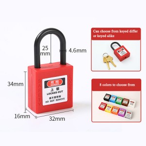 Custom Waterproof Mini Coloured Loto Safety Padlock P25SD4-KD, P25PD4-KD