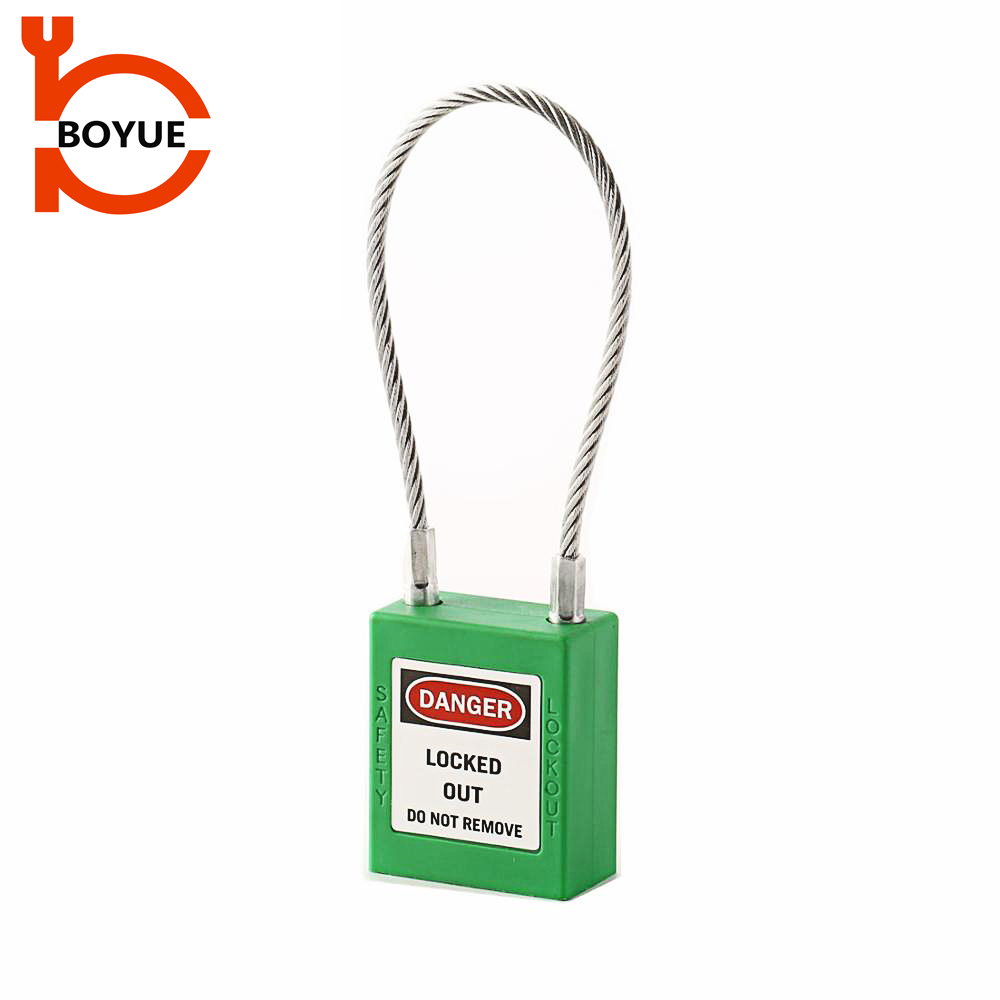 China Supplier 175mm Steel Cable Shackle Safety Padlock
