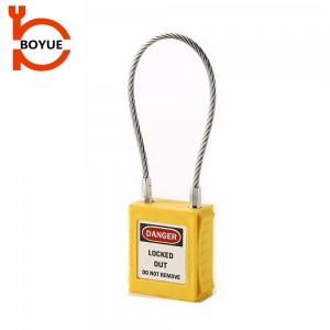China Supplier 175mm Steel Cable Shackle Safety Padlock