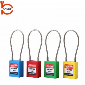 China Supplier 175mm Steel Cable Shackle Safety Padlock