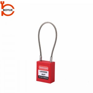 China Supplier 175mm Steel Cable Shackle Safety Padlock